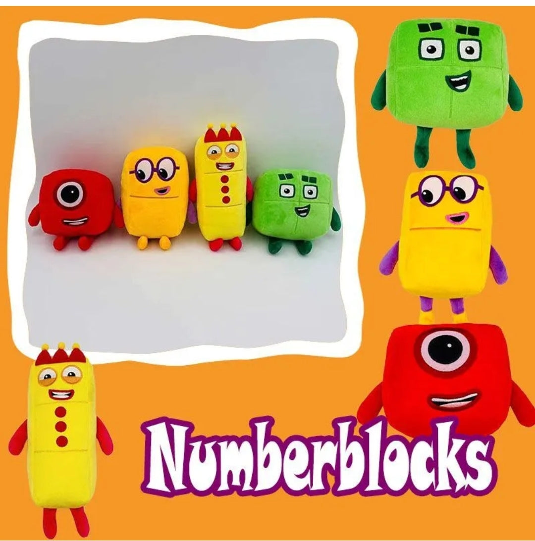 SET OF 10 Number Block Plushies